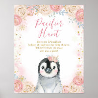 Girl Penguin Winter Snowflake Schnuller Hübsche Po