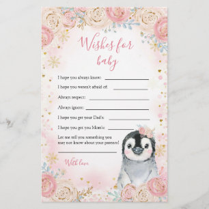 Girl Penguin Winter Snowflake wünscht sich ein Bab