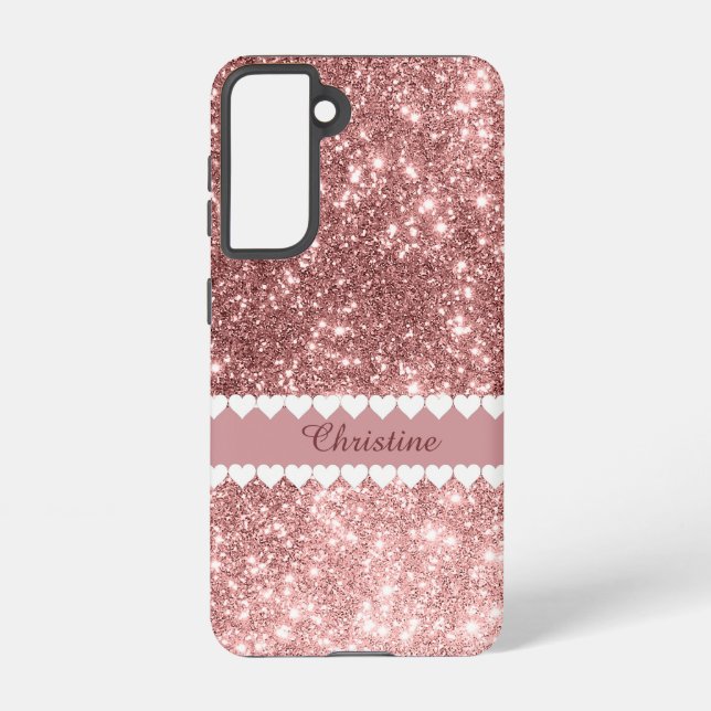 Girl Personalisiert Imitats Gliiter Pink Samsung Galaxy Hülle (Rückseite)