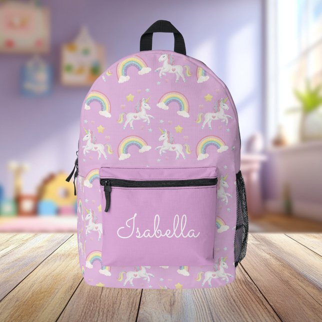 Girl Personalisierter Niedlicher Whimsical Unicorn Bedruckter Rucksack (Von Creator hochgeladen)