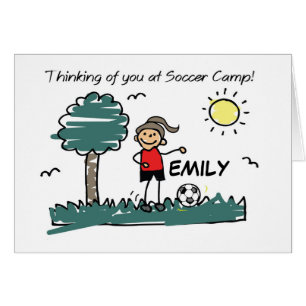 Girl Personalize Name Soccer Camp Strichmännchen T