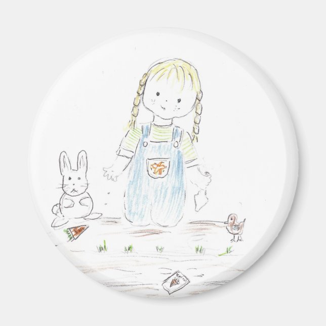 Girl-Pflanzung Magnet (Vorne)