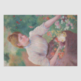 Girl Picking Blume im Sommergarten Seidenpapier