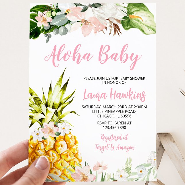 Girl Pineaple Baby Shower Einladung (Von Creator hochgeladen)