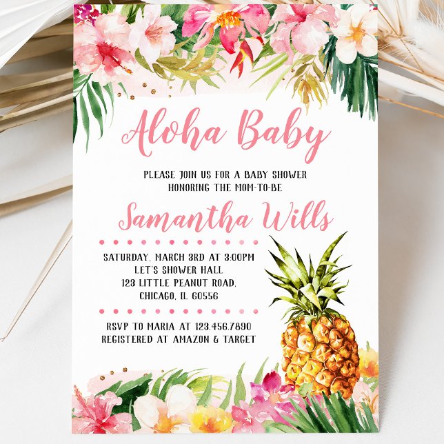 Girl Pineaple Baby Shower Einladung (Von Creator hochgeladen)