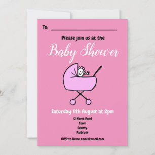 Girl Pink Babydusche Einladung