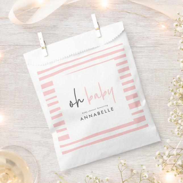 Girl-pink-Babydusche-Typografie Moderne Gefälligke Geschenktütchen (Ausgeschnitten)