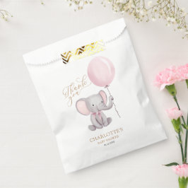 Girl Pink Balloon Elephant Baby Dusche Vielen Dank Geschenktütchen