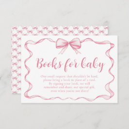 Girl Pink Bow Baby Showbücher für Babykarte Einladung