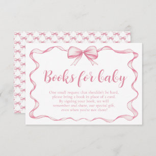 Girl Pink Bow Baby Showbücher für Babykarte Einladung