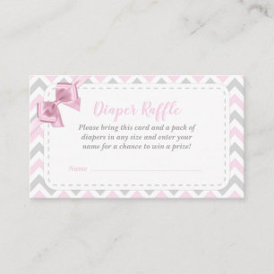 Girl Pink Bow Babydusche Windelwaschkarte Begleitkarte