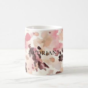 Girl Pink Brown Cream Leopard Animal Print Kaffeetasse