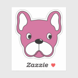 Girl Pink Bulldog 3"x3" Vinyl Sticker