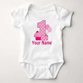 Girl Pink Cupcake Baby Strampler