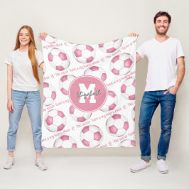 Girl Pink Das Fußballfeld ist mein glücklicher Ort Fleecedecke