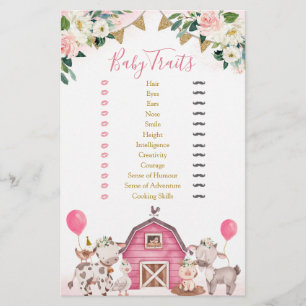Girl Pink Farm Baby Shower Baby Tracks