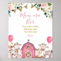 Girl Pink Farm Karousel Mama osa Bar Sign