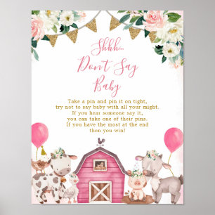 Girl Pink Farm Sage kein Baby Poster