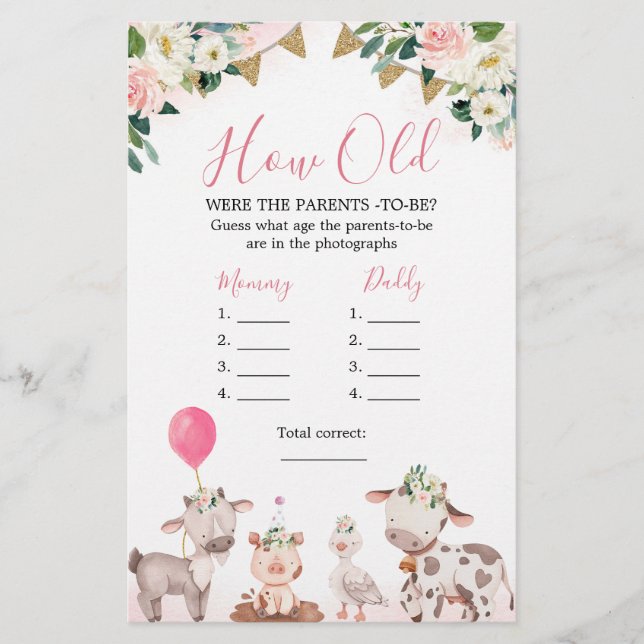 Girl Pink Farm wie alt die Eltern (Vorderseite)