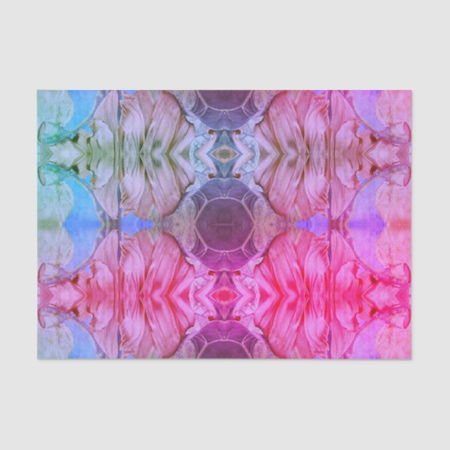 Girl Pink Floral Abstrakt Watercolor Boho Muster Seidenpapier (Vorderseite)