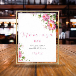 Girl Pink Floral Baby in Blütendusche Niedlich Poster