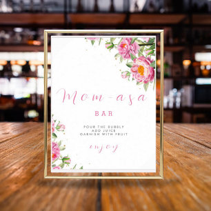 Girl Pink Floral Baby in Blütendusche Niedlich Poster