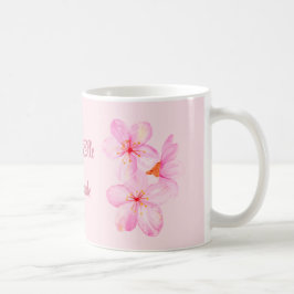 Girl Pink Floral Custom Kaffeetasse
