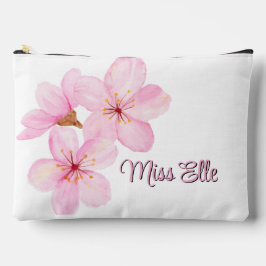 Girl Pink Floral Custom Zubehörtasche