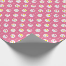 Girl Pink Floral Pattern Geschenkpapier