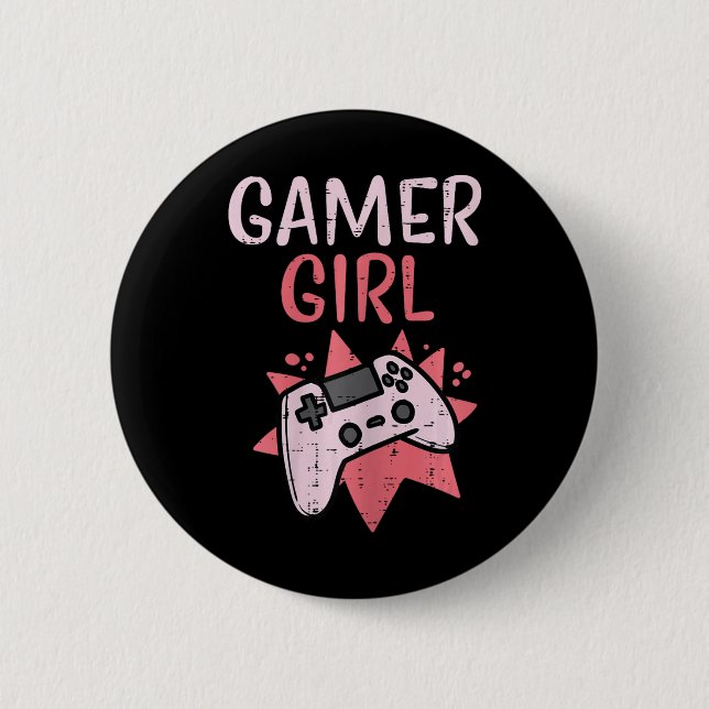 Girl Pink Game Controller Niedlich Video Gaming Fr Button (Vorderseite)