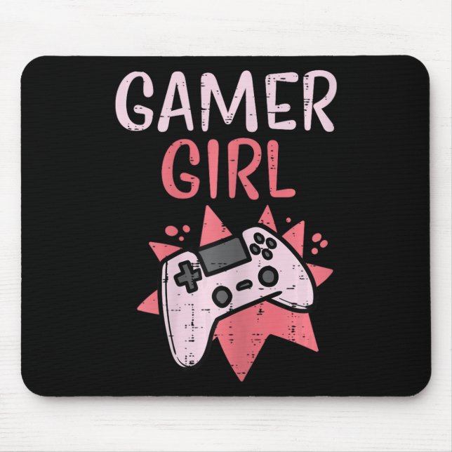 Girl Pink Game Controller Niedlich Video Gaming Fr Mousepad (Vorne)