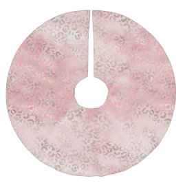 Girl Pink Glam Gold Leopard Printfarbe Polyester Weihnachtsbaumdecke