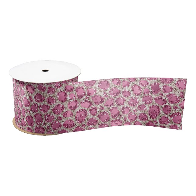 Girl Pink Glitzer Leopard Print          Satinband (Spule)