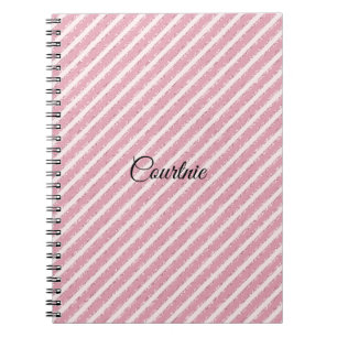 Girl Pink Glitzer Streifen Notizblock