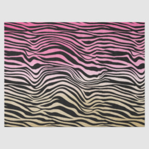 Girl Pink Gold Ombre Wasserfarbe Schwarze Zebra Pr Seidenpapier