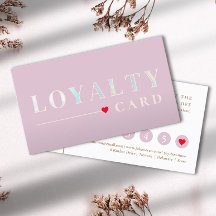 Girl Pink Holographic Beauty Loyalty Card
