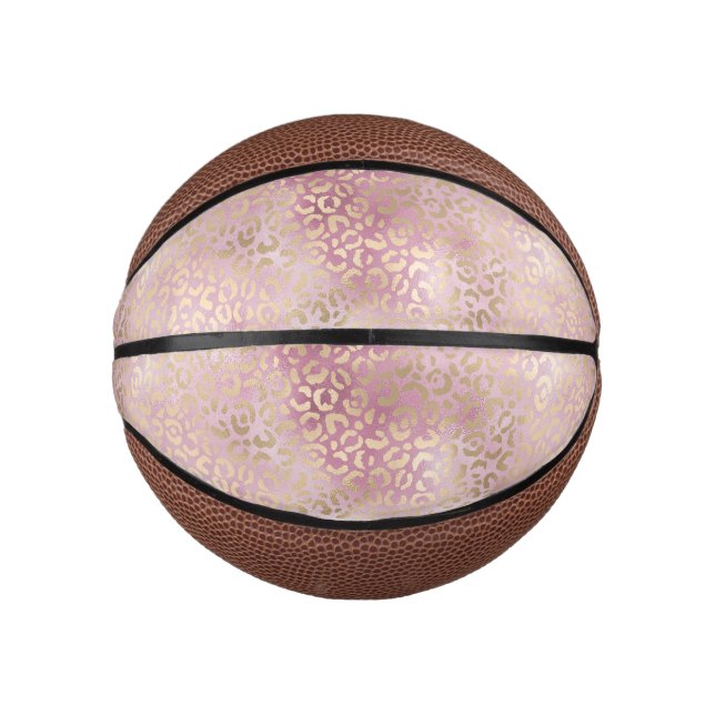 Girl Pink Leopard Print Mini Basketball (Vorderseite)
