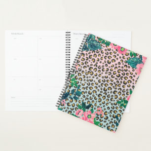 Girl Pink Mint Ombre Glitzer Leopard Print Planer