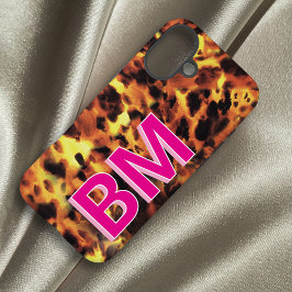 Girl Pink Mit Monogramm Tortoiseshell iPhone 16 Plus Hülle