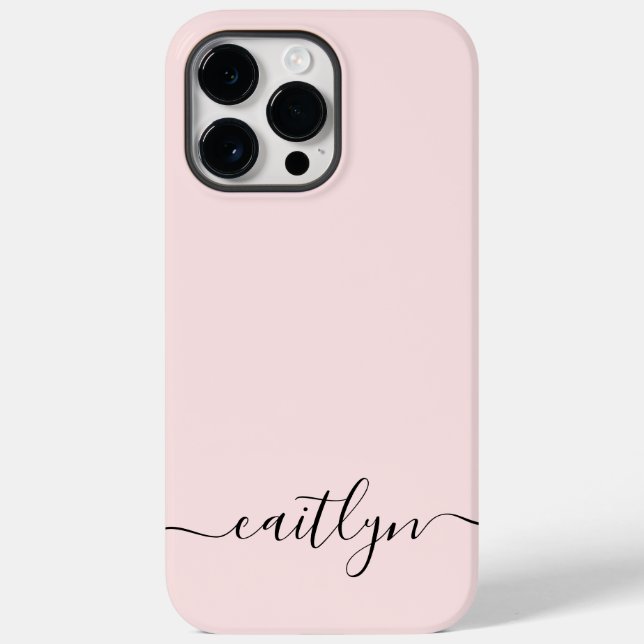 Girl Pink Monogram Modern Script Personalisiert Case-Mate iPhone Hülle (Rückseite)