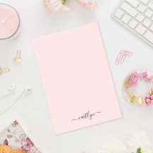 Girl Pink Monogram Modern Script Personalisiert