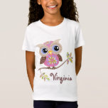 Girl Pink Owl Baby Doll T Shirts<br><div class="desc">Die rosa Karosserieeule mit Limonen,  weißen und himmelblauen Mustern und die Flügel sind schokoladenbraun mit rosa Mustern. Die farbenfrohen Blätter sind in Rosa,  Himmelblau,  Limon und Braun gehalten. Dies ist anpassbar und eine digitale Abbildung.</div>