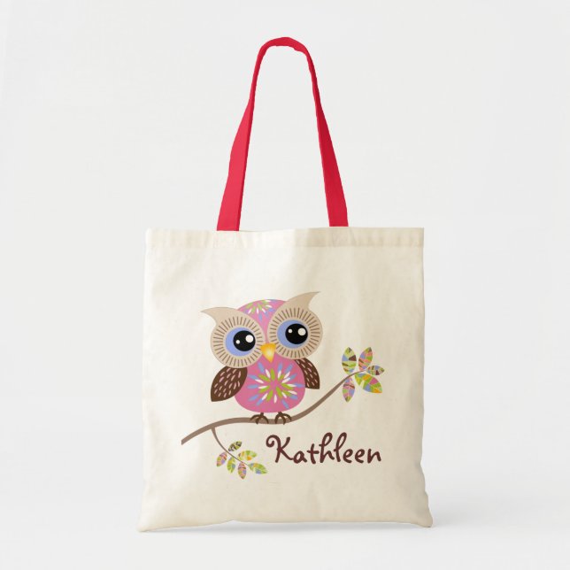 Girl Pink Owl Budget Tasche (Vorne)