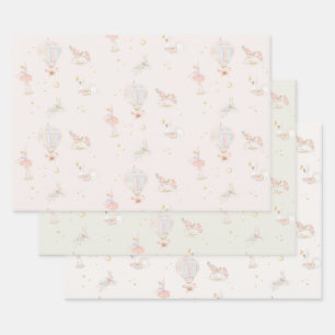 Girl Pink Princess Ballerina Geburtstagsparty Geschenkpapier Set