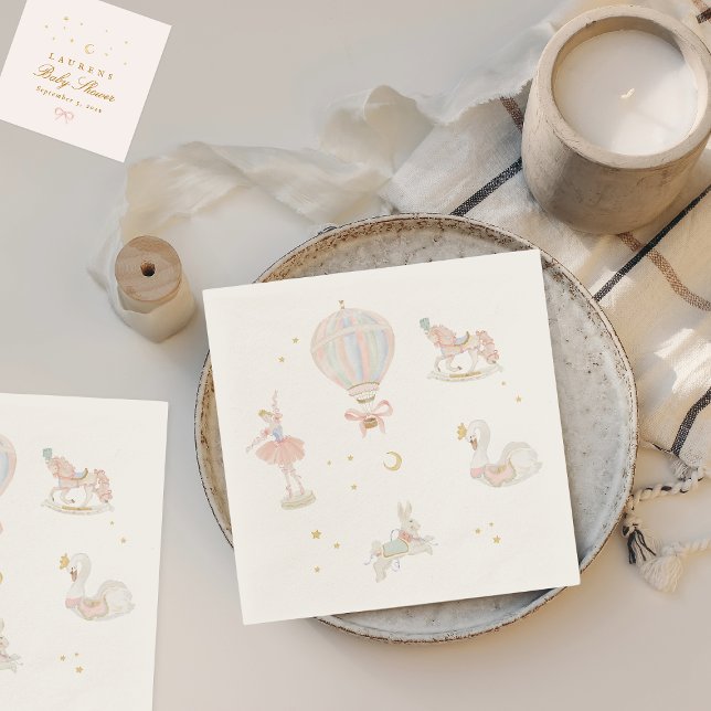 Girl Pink Princess Fairytale Ballerina Babydusche Serviette (Von Creator hochgeladen)