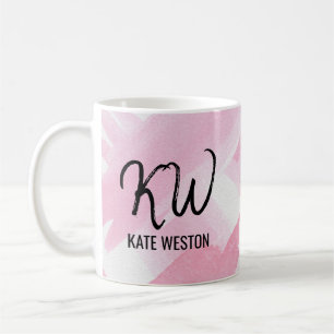 Girl Pink Riesengebirge Pinselstriche Monogramm Kaffeetasse
