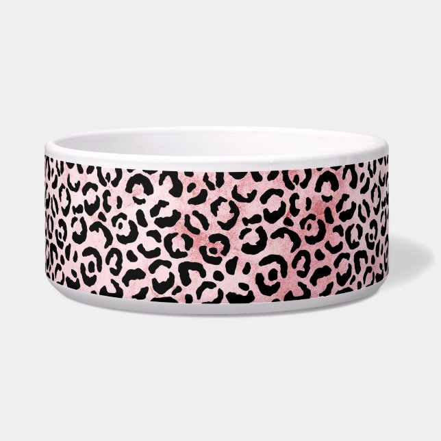 Girl-Pink-Schwarz-Leopard-Druck Napf (Vorderseite)