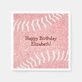 Girl pink Softball Girls Sport Geburtstagsparty Serviette