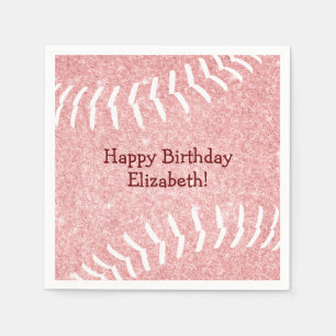 Girl pink Softball Girls Sport Geburtstagsparty Serviette