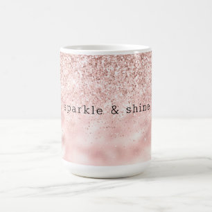 Girl Pink Sparkle Glitzer personalisiert Kaffeetasse